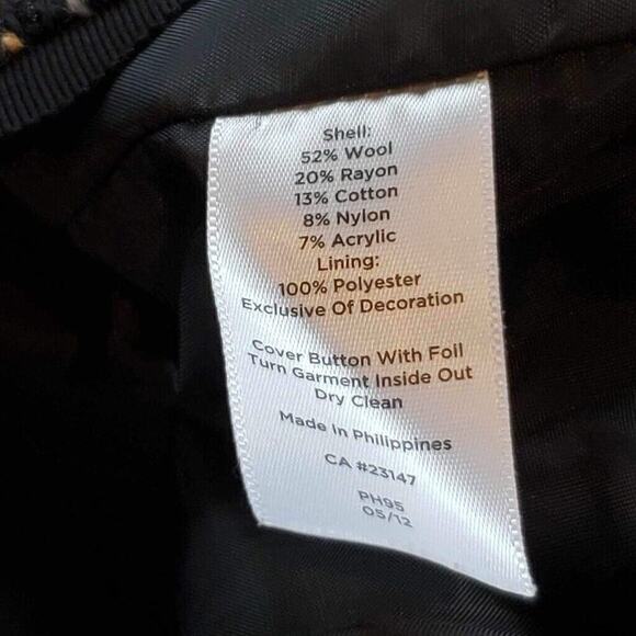 Talbots Blazer Womens Size 10 Black Red Wool Tweed LS Button Up Jacket - Picture 7 of 8